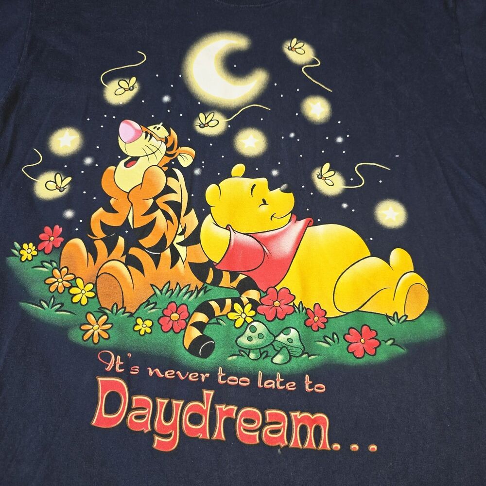The Disney Store XL Vintage Pooh Tigger "Daydream" Blue USA Night Sleep Shirt - Picture 3 of 10